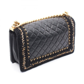 Chanel Boy Chanel Large Matelasse Shoulder Bag In Lambskin Fabric