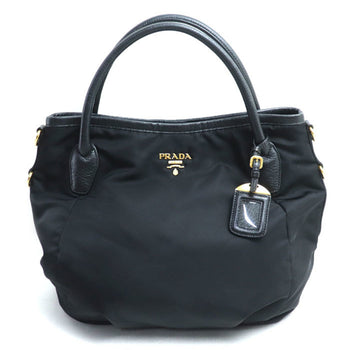 Prada Tessuto Vitello Dino Handbag In Black