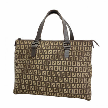 Fendi Zucchino Tote Bag In Brown Nylon Canvas