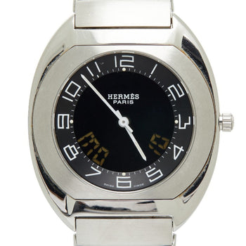 Herms Espace Watch ES1.710 Quartz Black Dial Stainless Steel