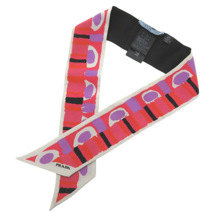 Like New Prada Printed Twill Scarf/Muffler 1Ff008 Silk Multicolor 0592Prada
