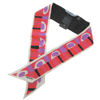 Like New Prada Printed Twill Scarf/Muffler 1Ff008 Silk Multicolor 0592Prada