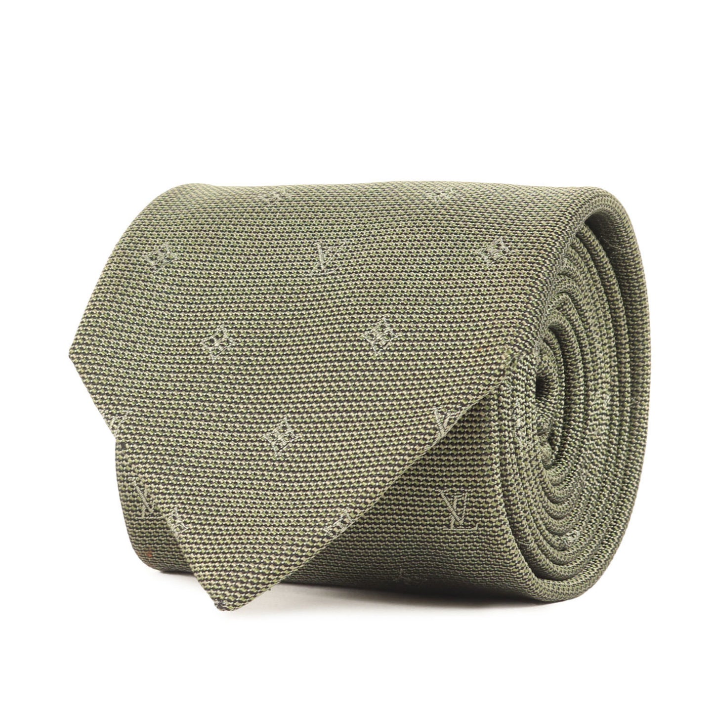 Louis Vuitton Monogram Silk Cravate Khaki Tie For Men