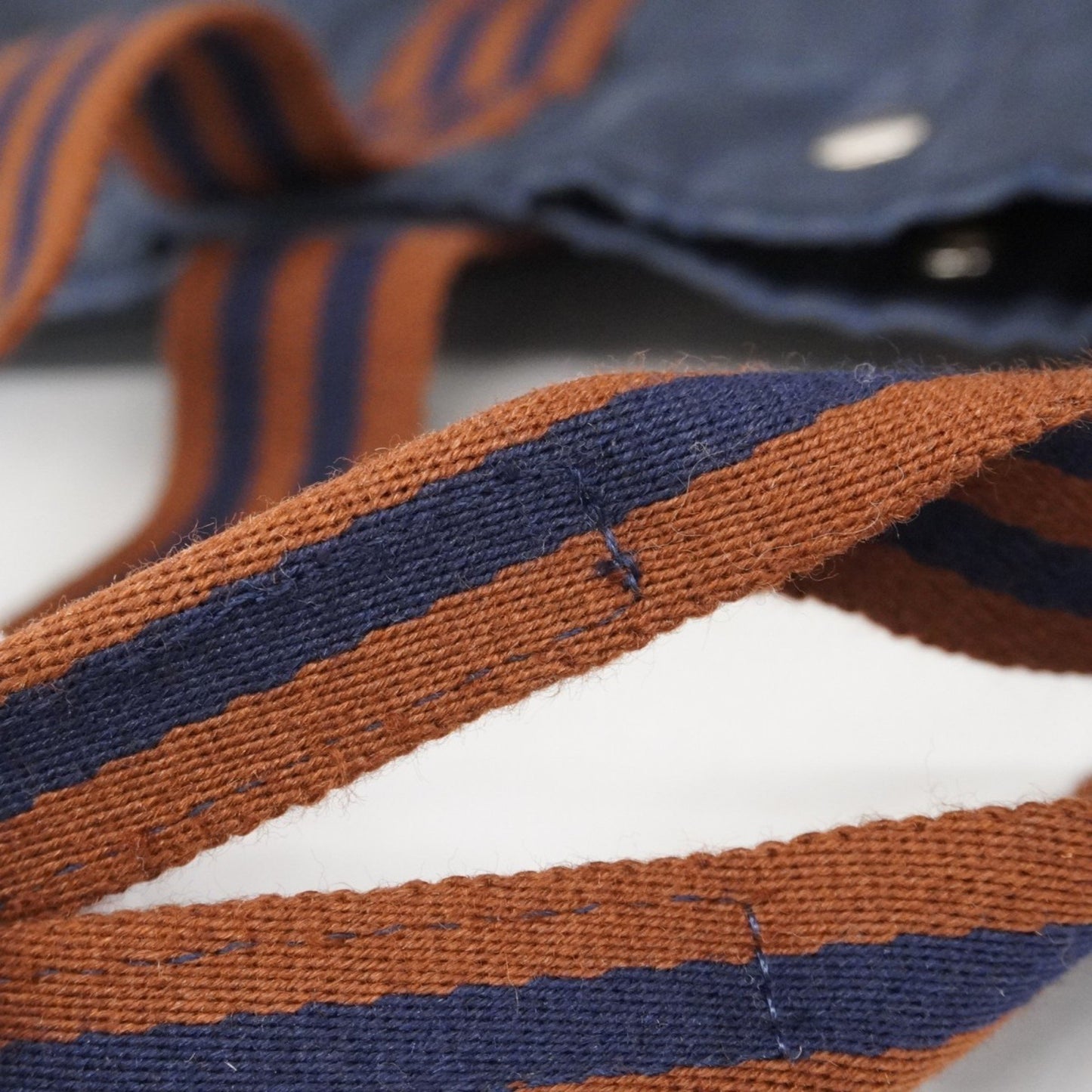 Hermes Herms Foule Tote Canvas Navy Bag