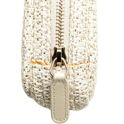 Chanel Deauville Pouch White Gold Tweed