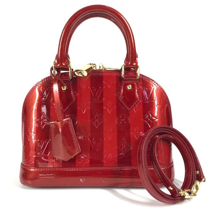 Louis Vuitton M91593 Vernis Rayeur Stripe Alma Bb 2-Way Shoulder Bag/Handbag In Patent Leather