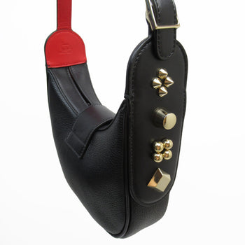 Christian Louboutin Shoulder Bag Leather Black X Red