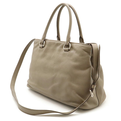 Prada Triangle Handbag/Tote/Shoulder Bag In Leather