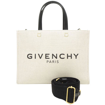 Givenchy G Tote Small Bb50Ueb1Dr-255 Handbag Cotton X Linen Calf Beige Black 352241