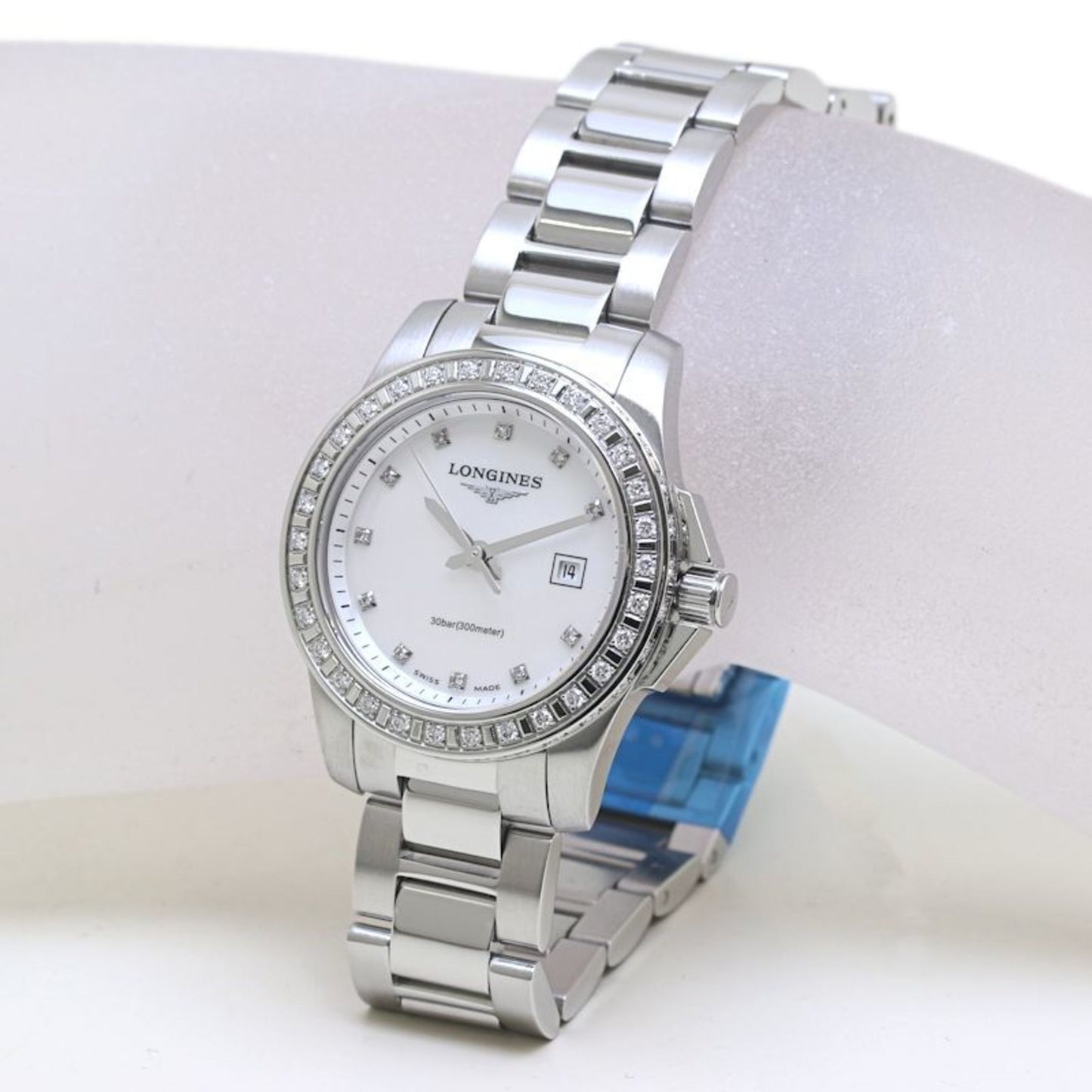 Longines Conquest L3.258.0.88.6 White Shell 11-Piece Diamond Bezel Women'S Watch