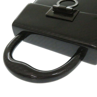 Salvatore Ferragamo Gancini Do-21 9746 Carbon Black Handbag 1537Salvatore