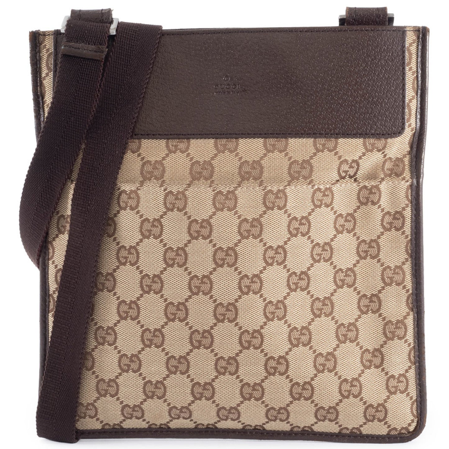 Gucci Gg Canvas Shoulder Bag In Brown