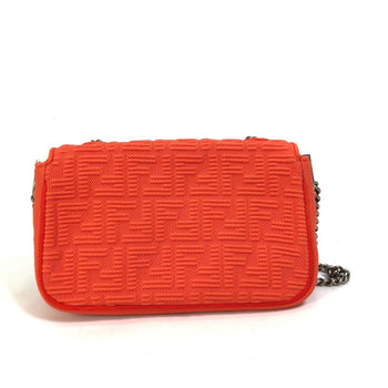 Fendi 8Br793 Baguette Chain Midi Double Shoulder Bag In Canvas/Leather