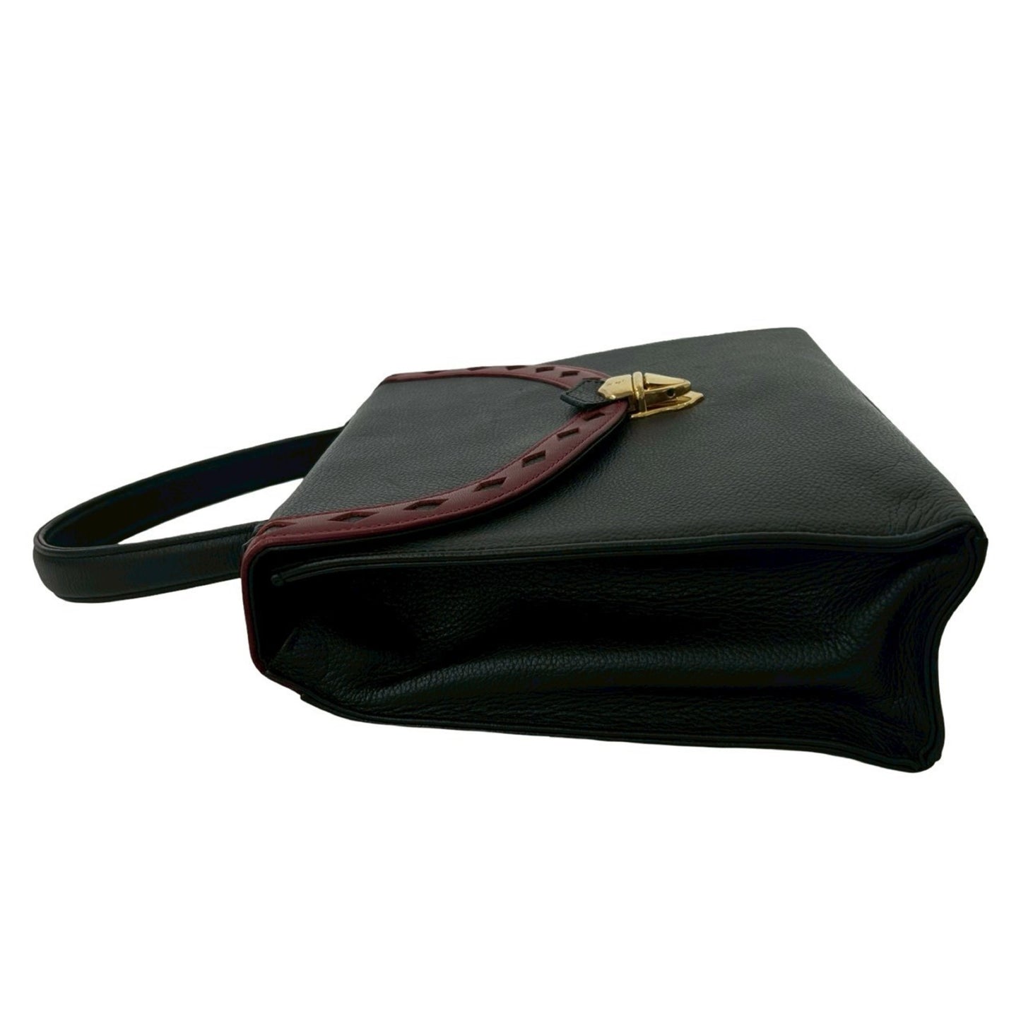 Yves Saint Laurent Ysl Logo Cutout Perforated Leather Handbag In Black