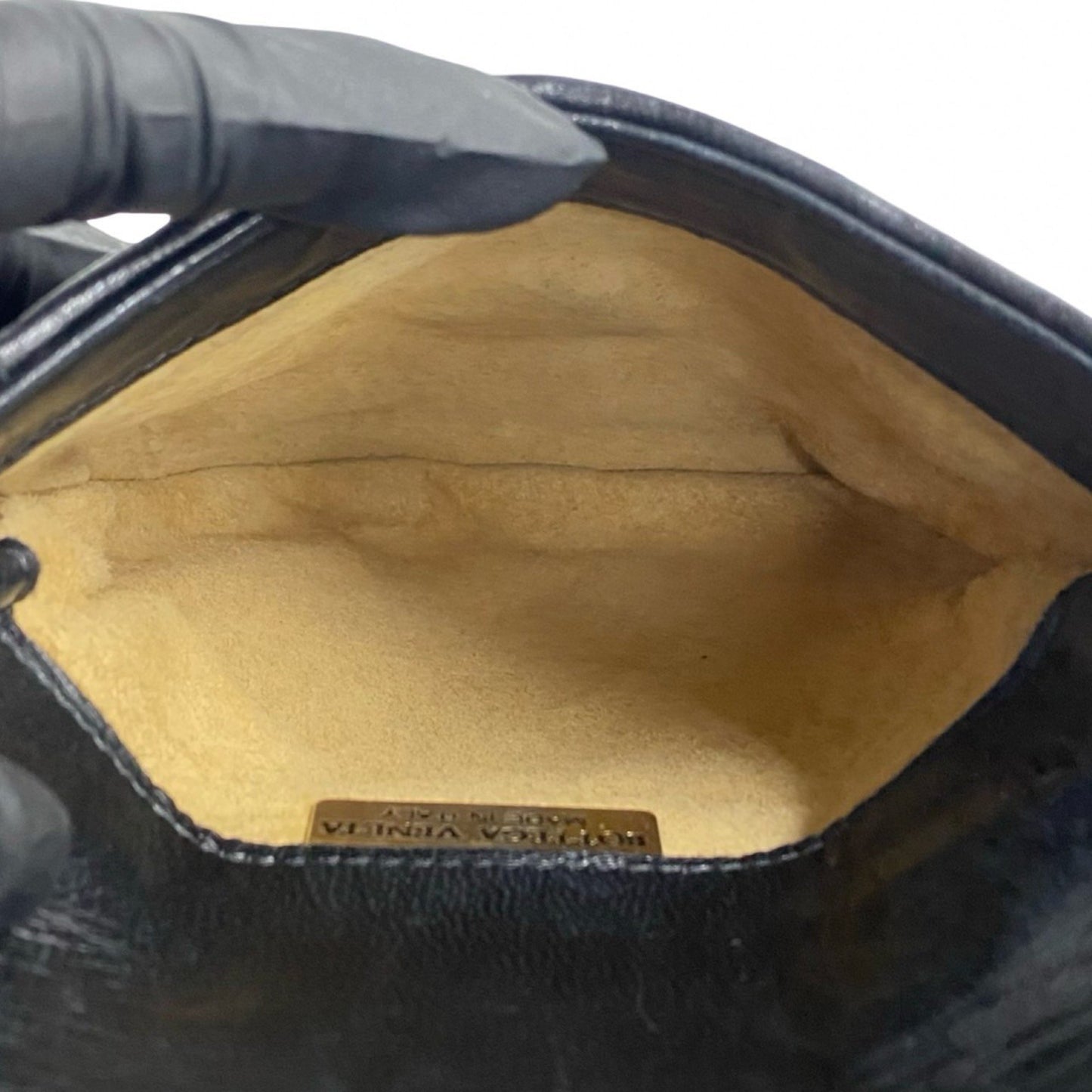 Bottega Veneta Intrecciato Tassel Leather Mini Shoulder Bag/Pochette In Black 34268