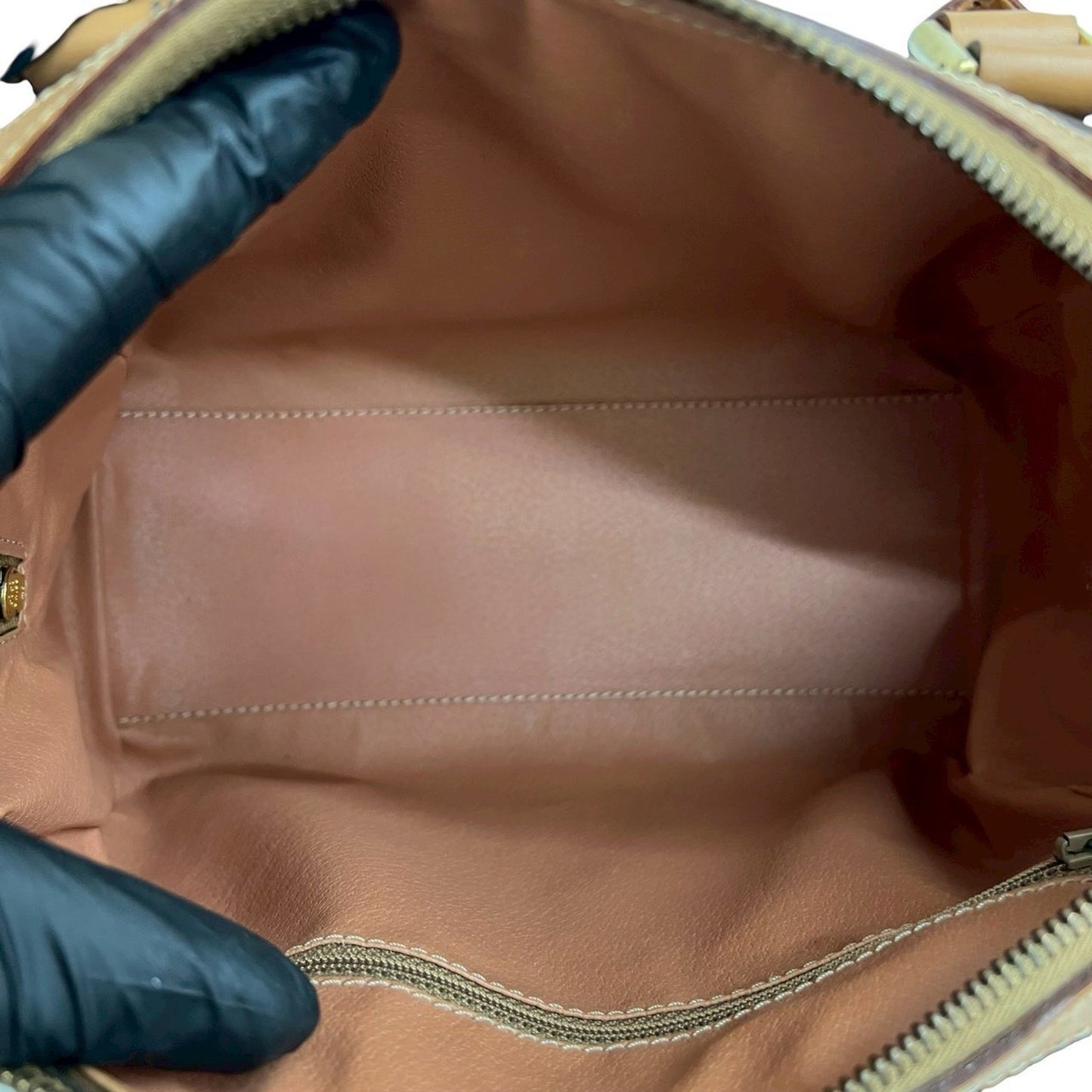 Celine Macadam Blason Logo Print Leather Handbag/Mini Boston Bag Brown 27020