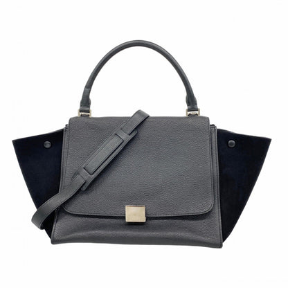 Celine Trapeze Handbag In Suede And Leather