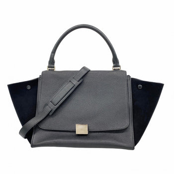 Celine Trapeze Handbag In Suede And Leather
