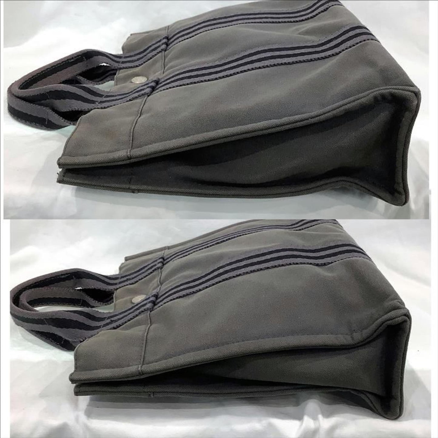 Hermes Herms Foul Tote Pm Gray Canvas Bag (Handbag/Mini Tote)