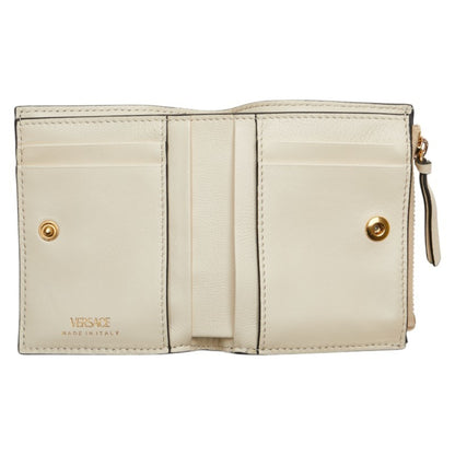 Versace Medusa Bifold Wallet Ivory White Leather