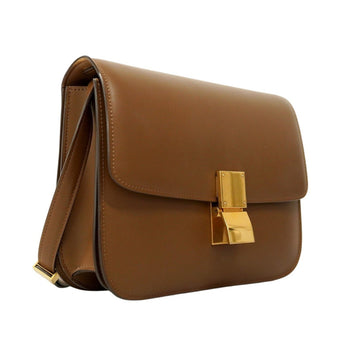 Celine Classic Box Leather Shoulder Bag Brown