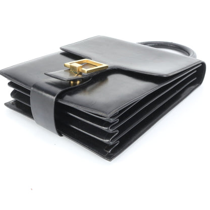 Christian Dior Leather Tote Handbag Black