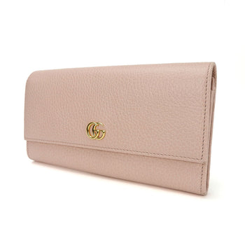Gucci Bi-Fold Long Wallet 456116 Gg Marmont Leather Pink Accessory