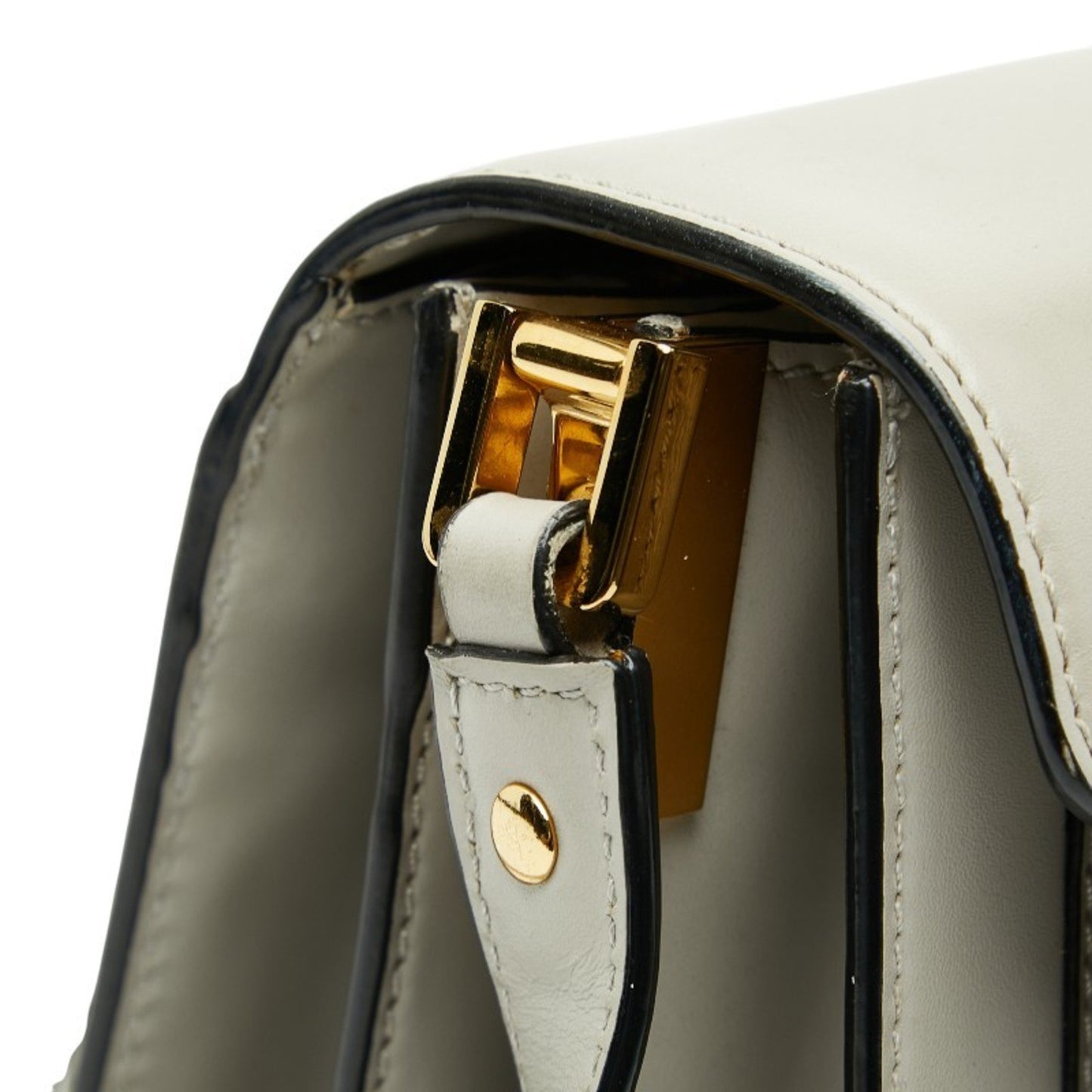 Marni Trunk Shoulder Bag Gray Leather