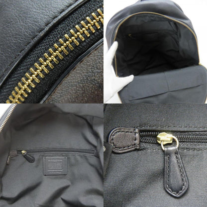 Coach Backpack/Daypack F58314 Signature Leather Dark Brown Black