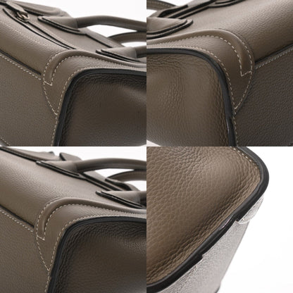 Pre-Owned Celine Luggage Nano Shopper In Greige Calfskin