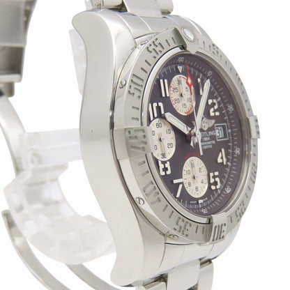 Like New Breitling Avenger Ii Chronograph A13381 Automatic Watch In Stainless Steel Tungsten Gray