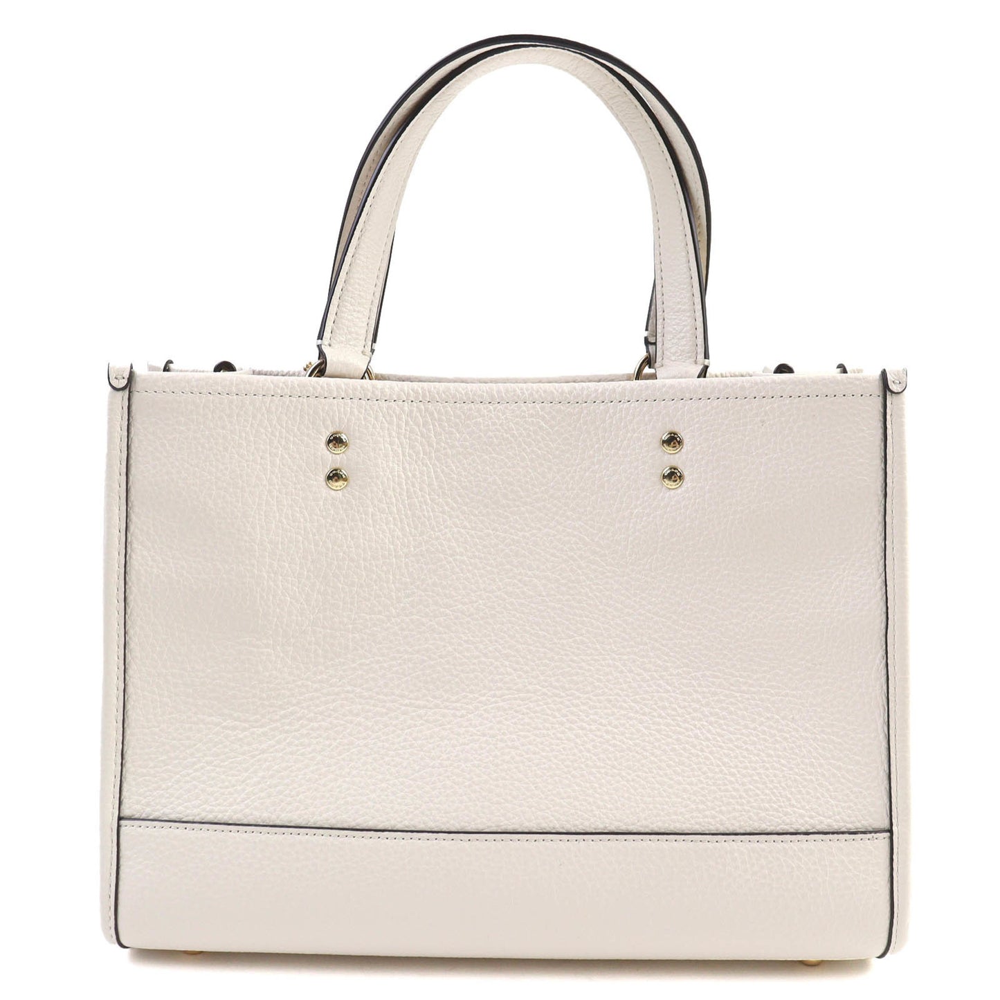 Coach 24Aw Co976 Logo Dempsey 2-Way Leather Tote Bag/Shoulder Bag In Chalk Ivory