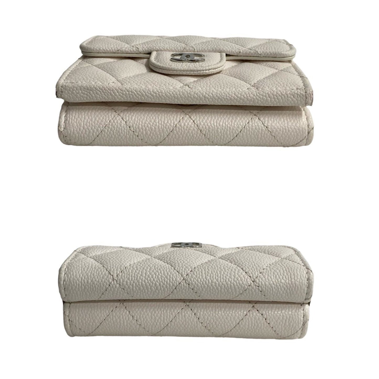 Chanel Matelasse Coco Mark Leather And Caviar Skin Tri-Fold Wallet