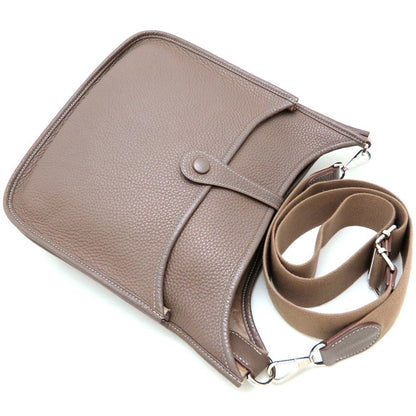 Hermes Evelyn 3 Pm Shoulder Bag In Taurillon Clemence Etoupe Leather