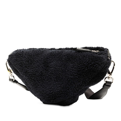 Prada Terry Triangle Shoulder Bag 1Bh190 Black Fabric