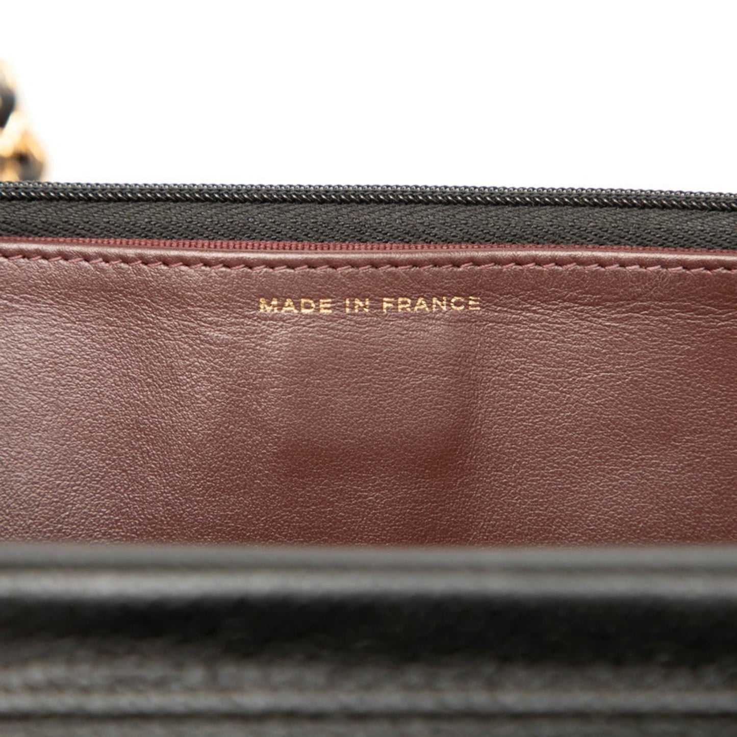 Chanel Matelasse Coco Mark Chain Wallet Shoulder Bag In Black Caviar Skin