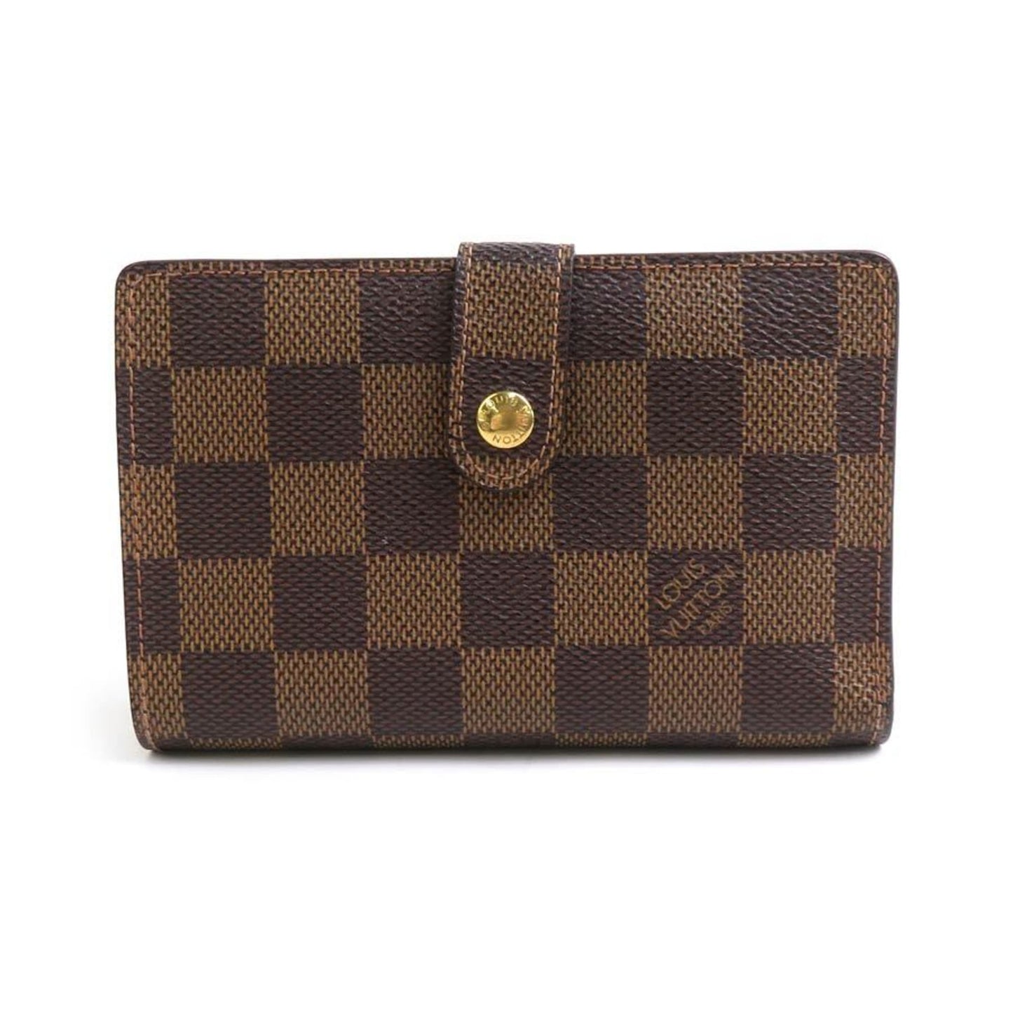 Louis Vuitton Louis Vuitton Bi-Fold Wallet Damier Portefeuille Viennois Canvas Brown Gold