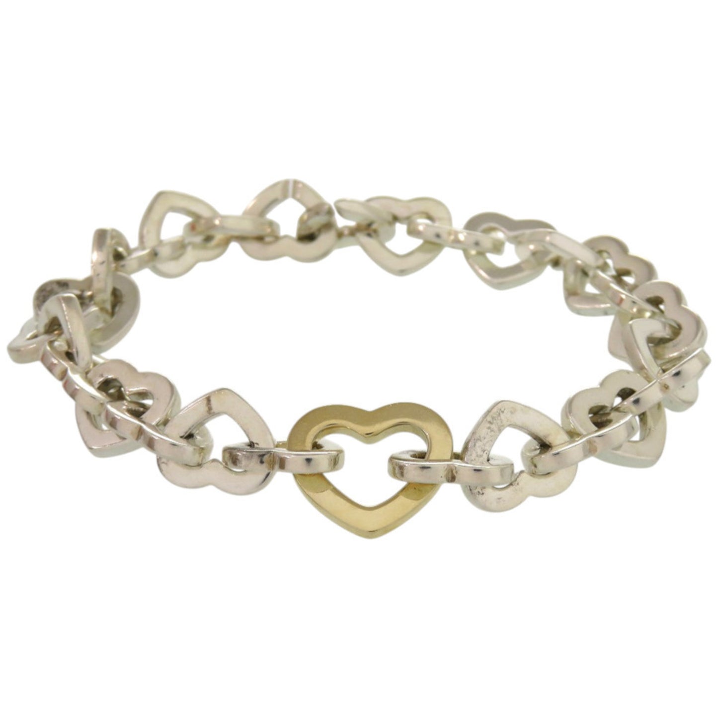 Tiffany Heart Link 18K Yellow Gold/Silver 925 Bracelet 1075 Tiffany & Co.