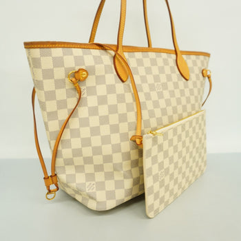 Louis Vuitton Damier Azur Neverfull Mm Tote Bag N41361 White