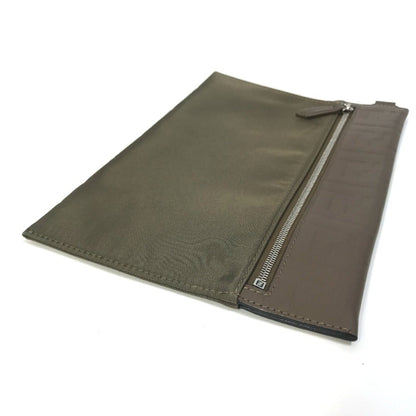 Fendi 7N0108 Zucca Clutch Bag Pouch Nylon/Leather