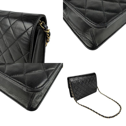 Chanel Shoulder Bag Matelasse Leather Metal Black Gold