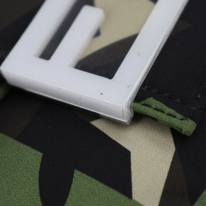 Fendi Mamma Bucket Camouflage Shoulder Bag 7V72 Nylon Leather Green Beige Black Waist Clutch 3Way