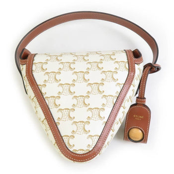 Celine Pouch Bag Petanque Ball & Case Metal Silver Off-White Brown