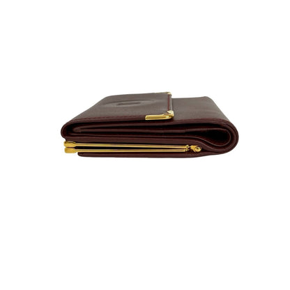 Cartier Must Line Leather Clasp Tri-Fold Wallet