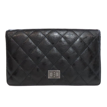 Chanel 2.55 Matelasse Silver Hardware Long Wallet In Calfskin Leather