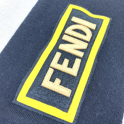 Fendi Fxs124 Logo Bicolor Scarf Black X White