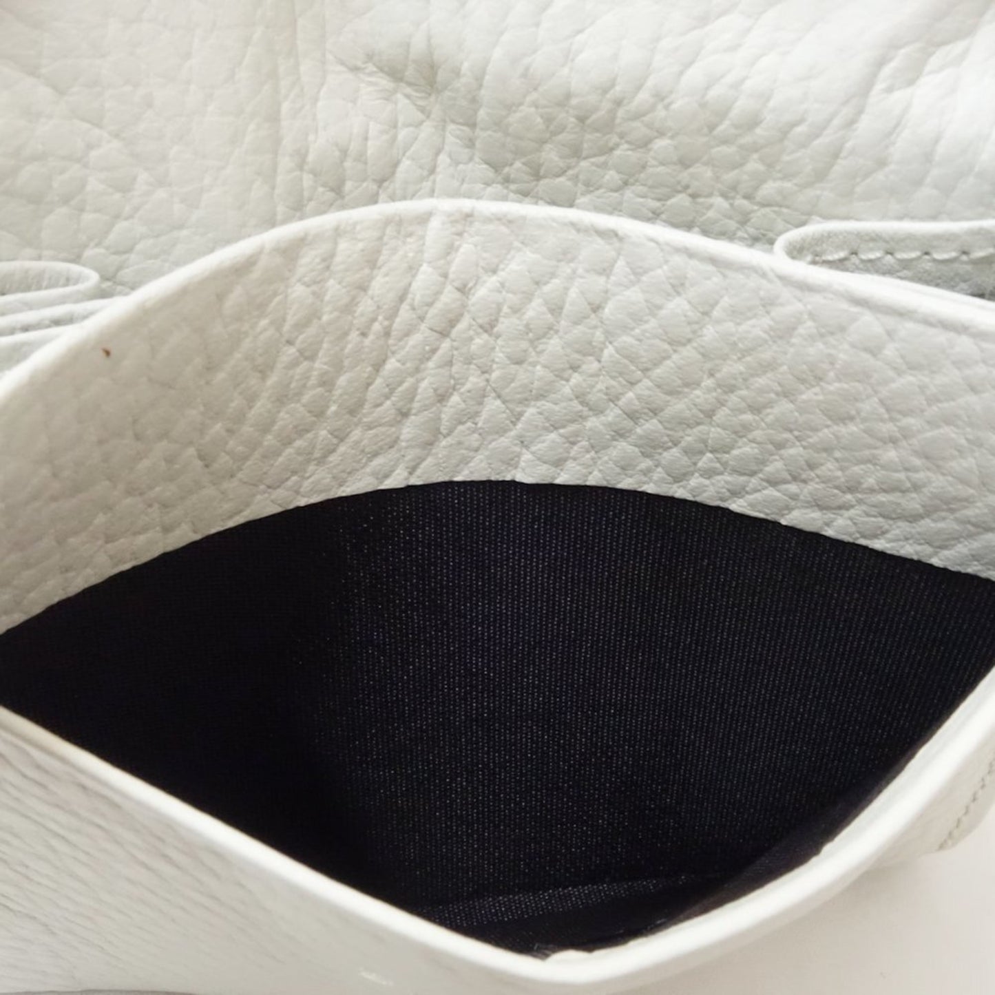 Burberry Business Card Holder Case Leather White 083535