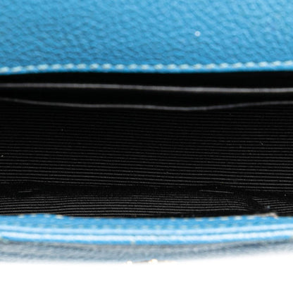 Saint Laurent Ysl Baby Chai Chain Shoulder Bag 399289 Blue Leather