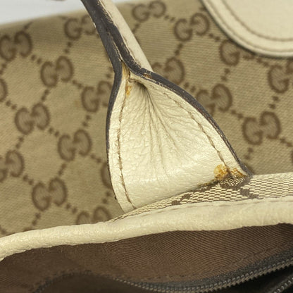 Gucci Tote Bag Gg Canvas 163805 Beige Brown Champagne