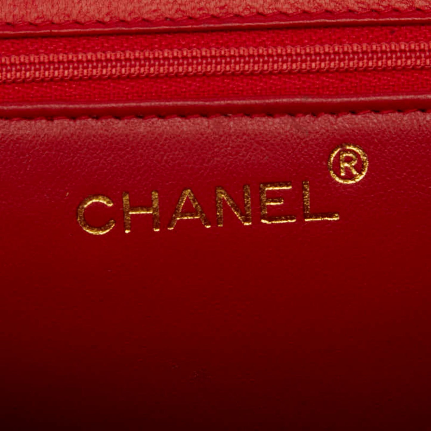 Chanel Matelasse Coco Mark Chain Shoulder Bag In Red Lambskin